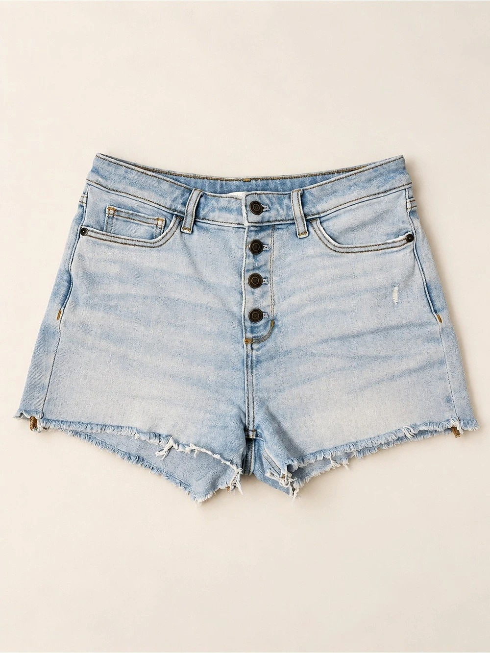 LC Lauren Conrad Light-Wash Button Fly Cutoff Shorts Size 10